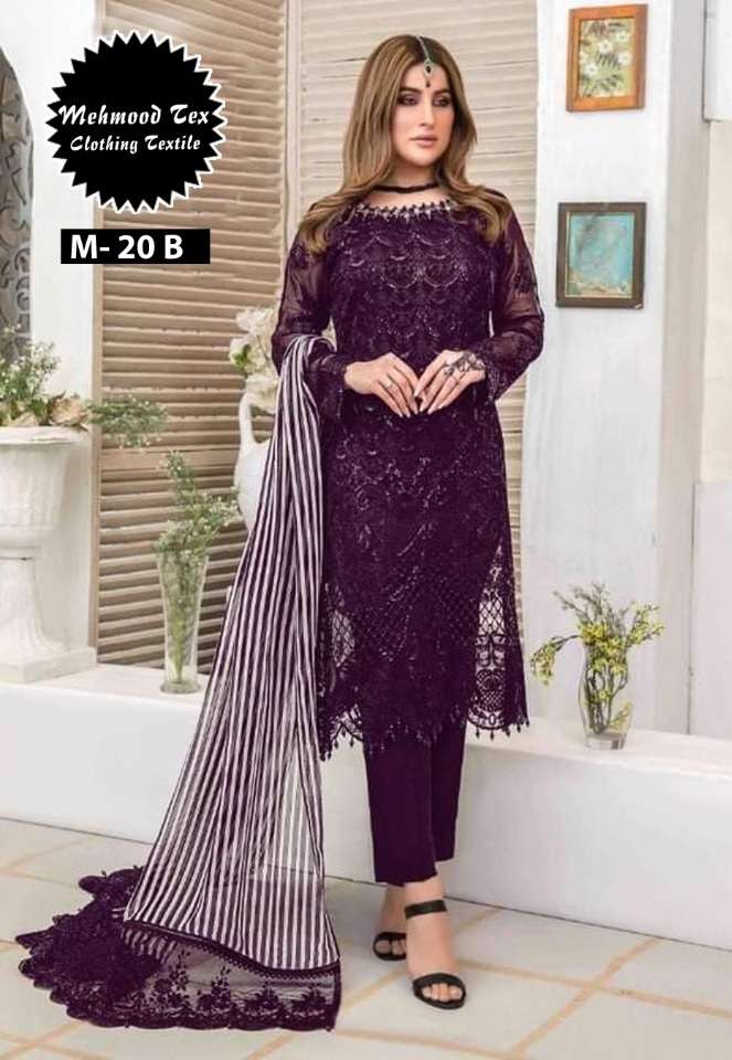 Mehmood M - 20 Pakistani Suit Georgette With Heavy Embroidery Work On Wholesale