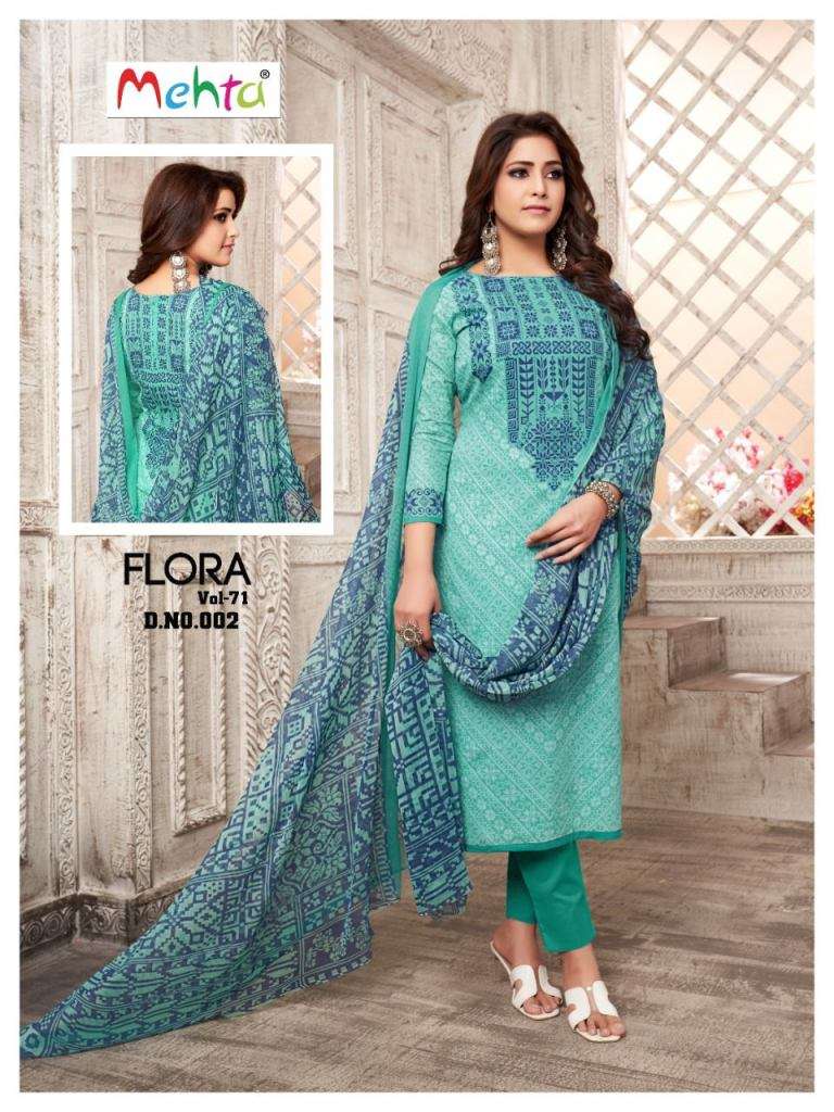 Mehta Flora Vol 71 Fancy Cotton Dress Material Collection On Wholesale