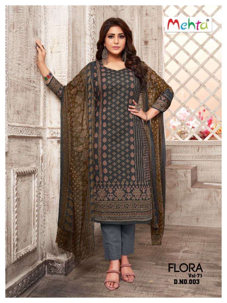 Mehta Flora Vol 71 Fancy Cotton Dress Material Collection On Wholesale