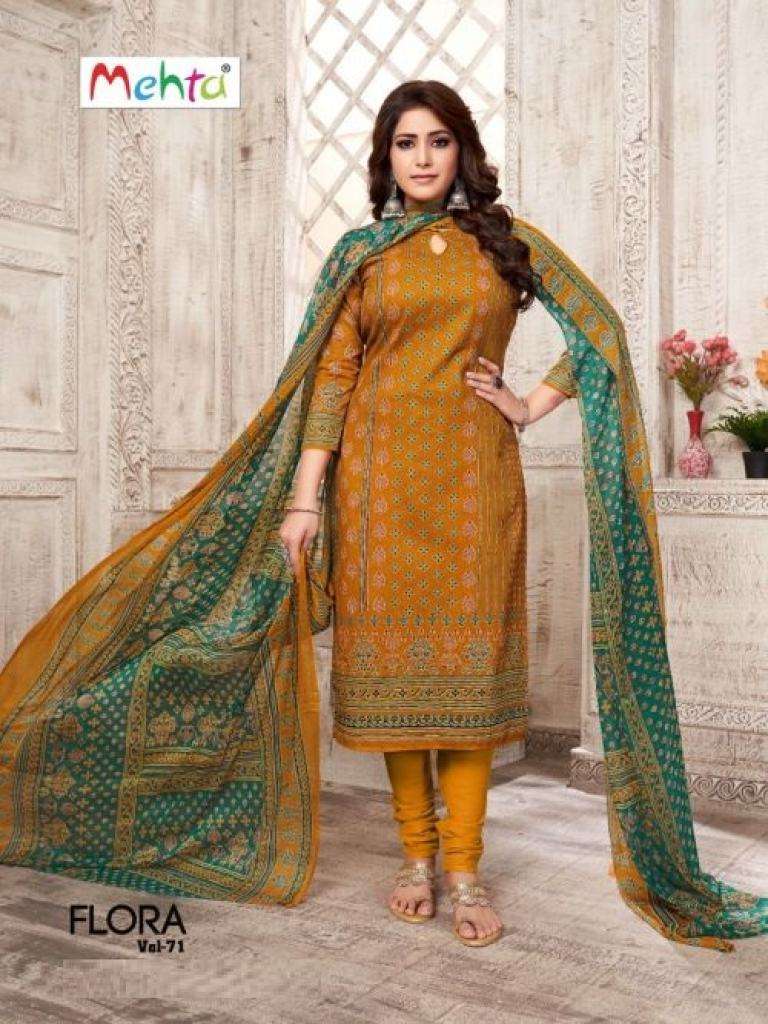 Mehta Flora Vol 71 Fancy Cotton Dress Material Collection On Wholesale