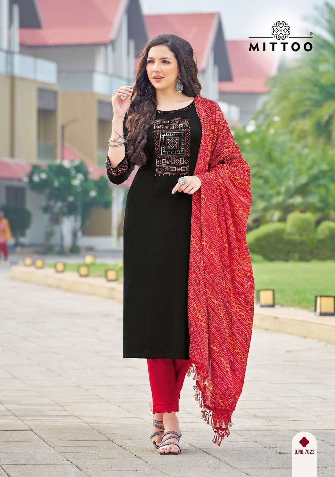 Women's Brown Printed Cotton Kurti With Pant and Dupatta Set - DSK STUDIO -  4228790