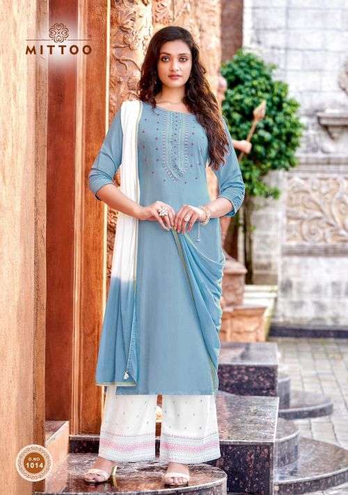 Mittoo Saraa Fancy Kurti With Bottom Dupatta On Wholesale