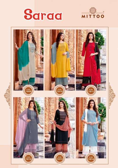 Mittoo Saraa Fancy Kurti With Bottom Dupatta On Wholesale