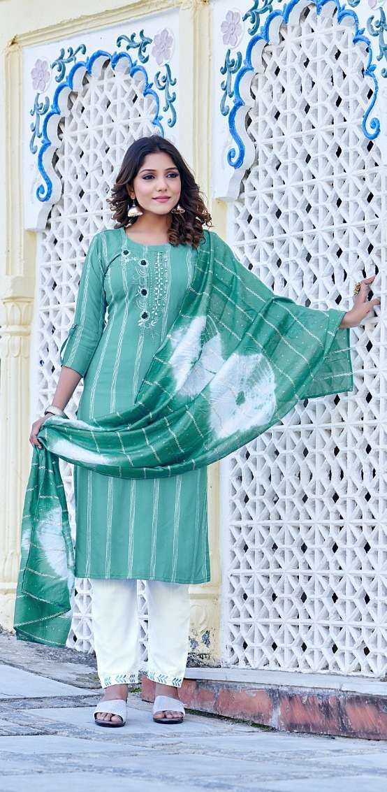 Morni By Smylee Fashion Designer Kurti Pant With Dupatta On Wholesale