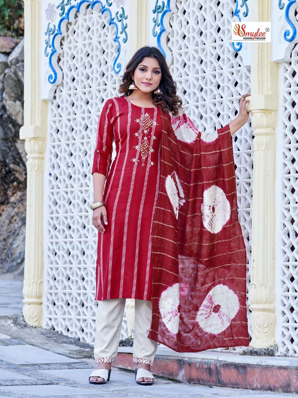 Morni By Smylee Fashion Designer Kurti Pant With Dupatta On Wholesale