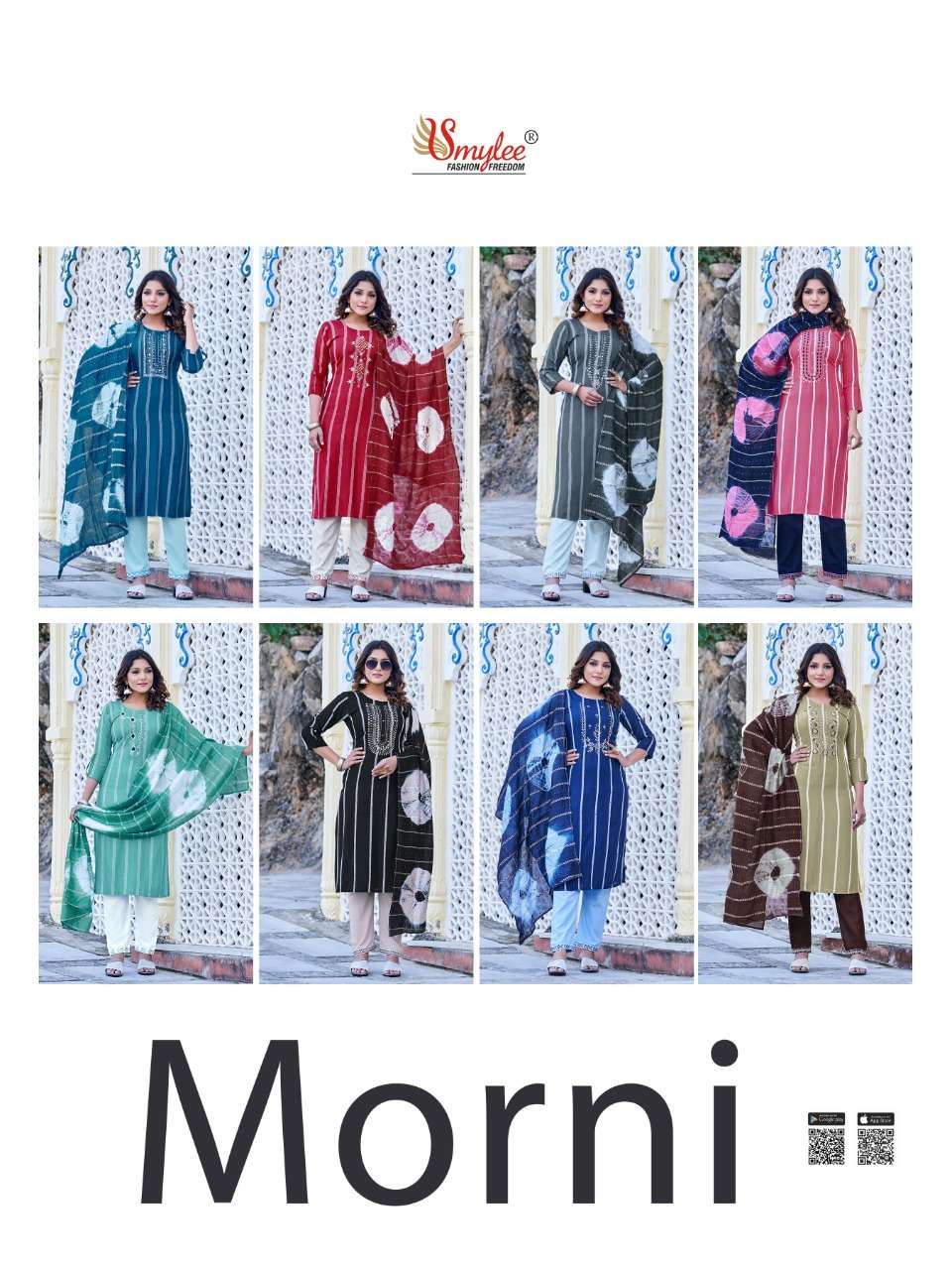 Morni By Smylee Fashion Designer Kurti Pant With Dupatta On Wholesale