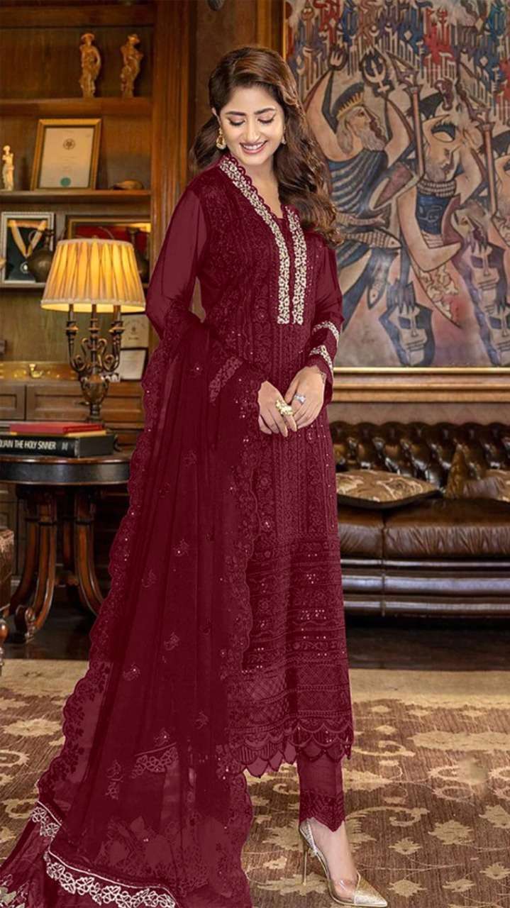 Motifz 281 Design Georgette With Embroidery Suit On Wholesale