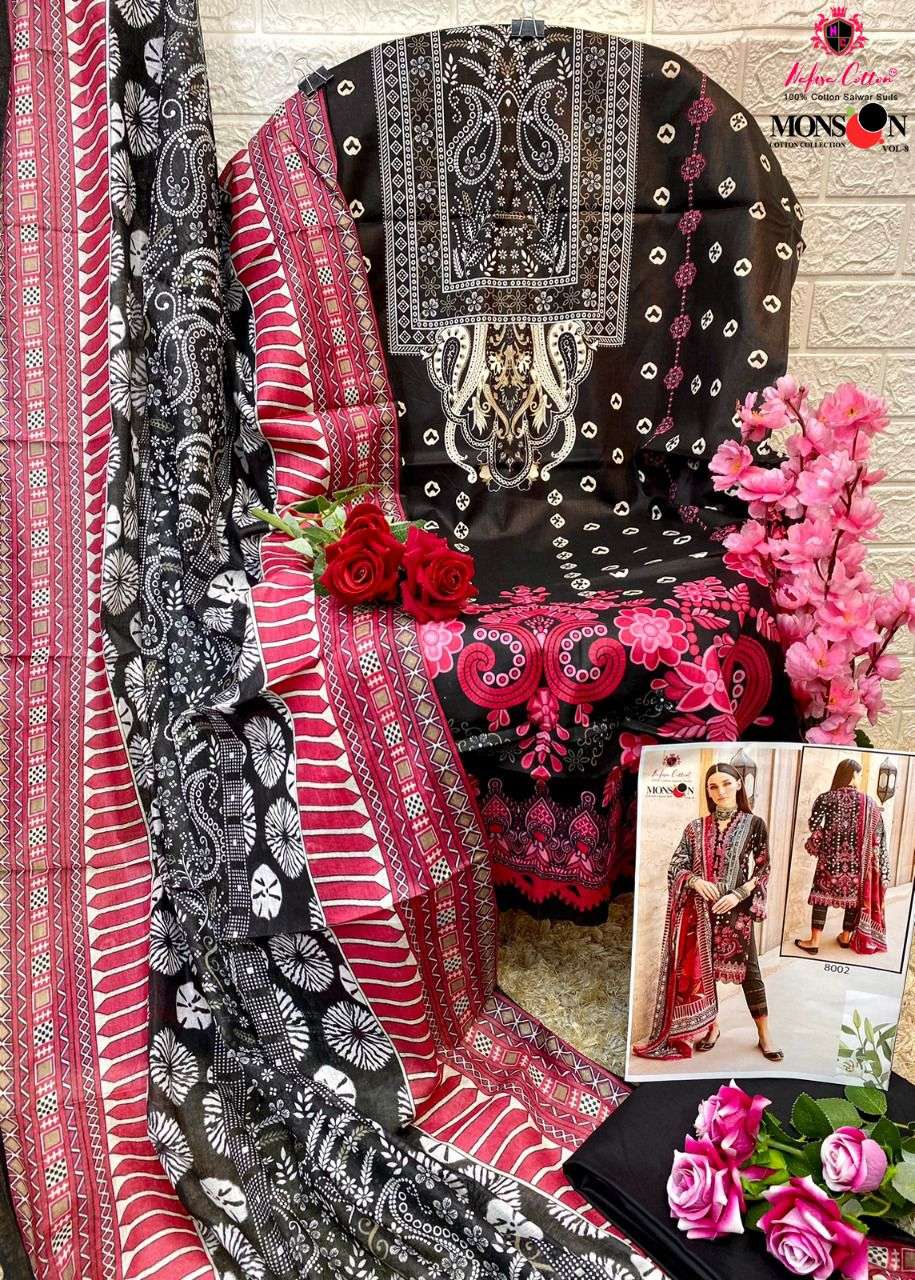 Nafisa Vol 08 Monsoon Karachi Pure Cotton Collection On Wholesale