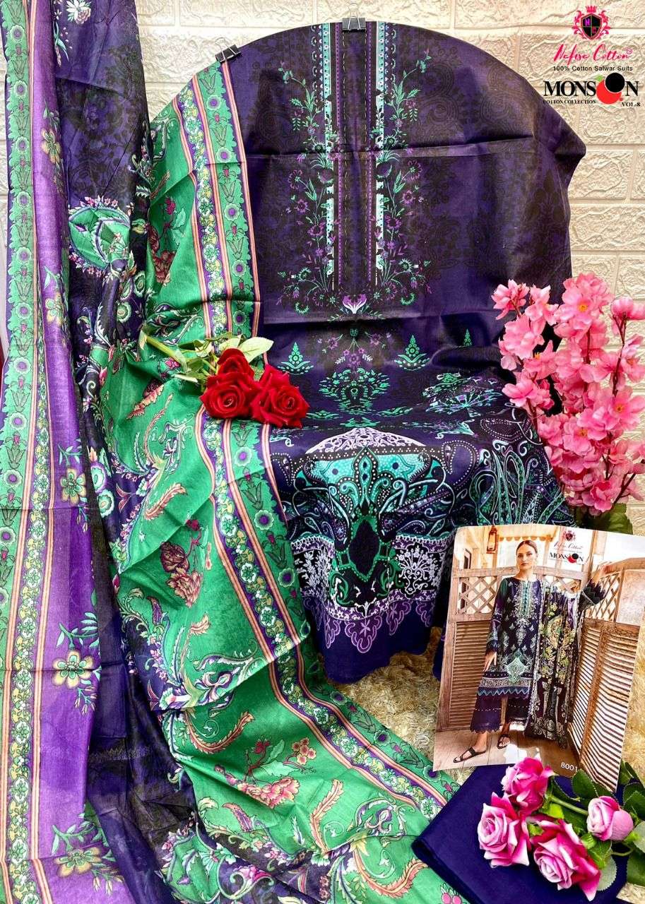 Nafisa Vol 08 Monsoon Karachi Pure Cotton Collection On Wholesale