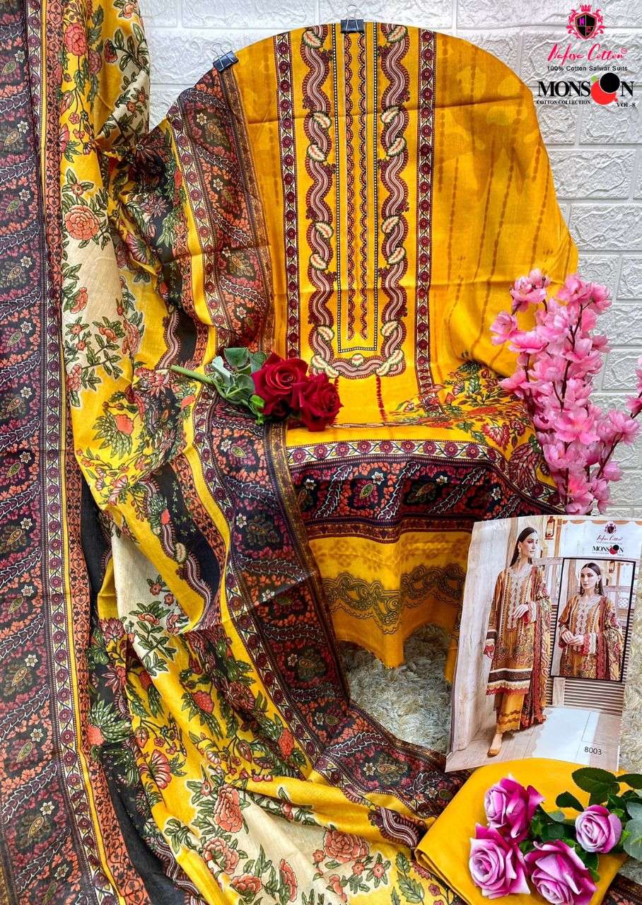 Nafisa Vol 08 Monsoon Karachi Pure Cotton Collection On Wholesale