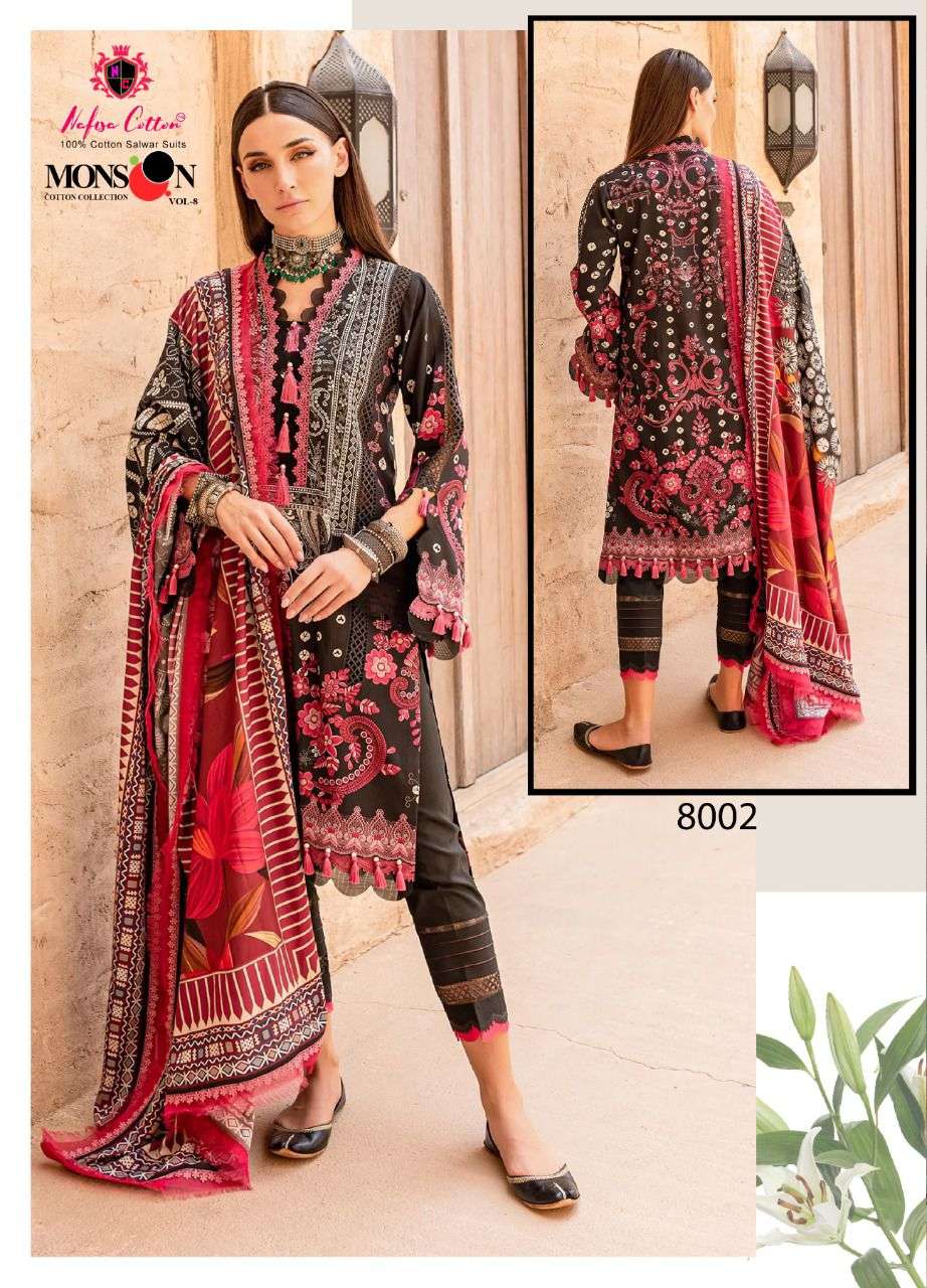 Nafisa Vol 08 Monsoon Karachi Pure Cotton Collection On Wholesale