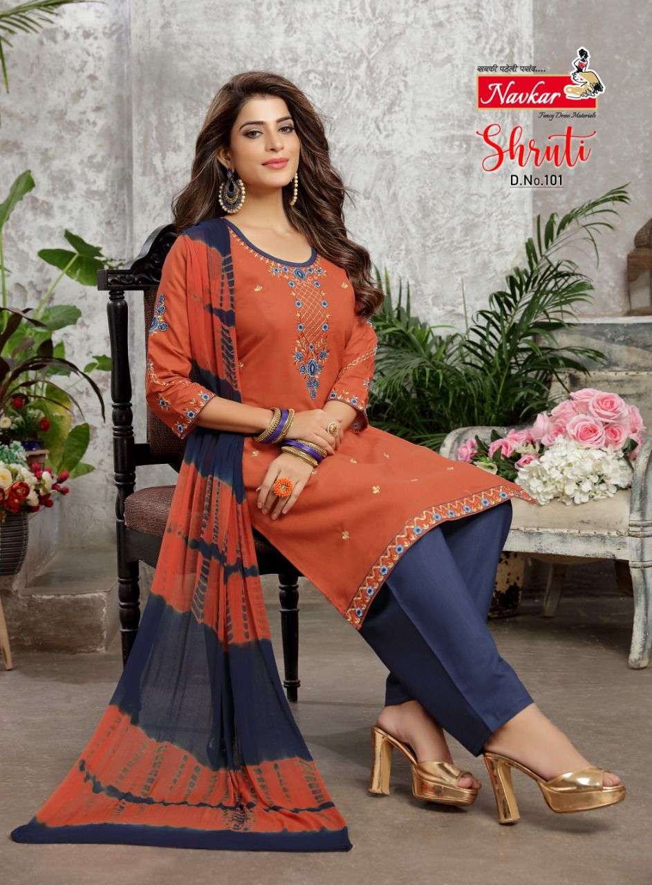 NAVKAR  SHRUTI REDYMADE Patiala With Embroidery Work on Wholesale 