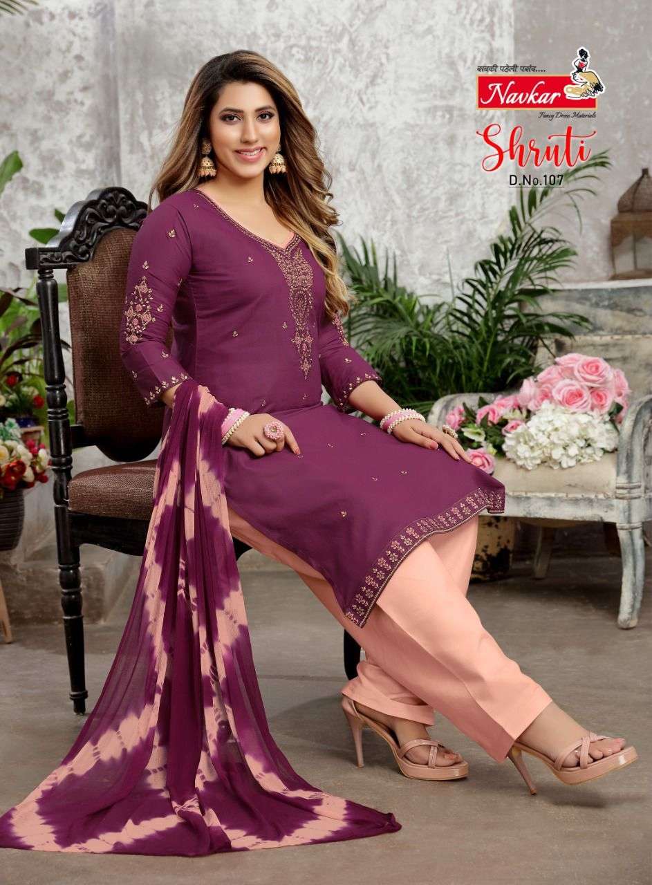 NAVKAR  SHRUTI REDYMADE Patiala With Embroidery Work on Wholesale 