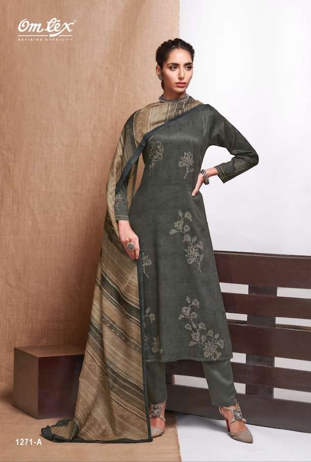 OMTEX Presents Festive Special On Alfi Satin Digital Print Kurta Pant Set With Handwork On Wholesale