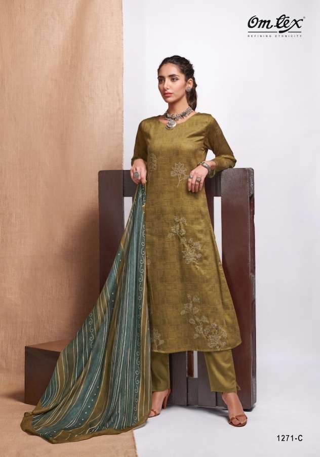 OMTEX Presents Festive Special On Alfi Satin Digital Print Kurta Pant Set With Handwork On Wholesale