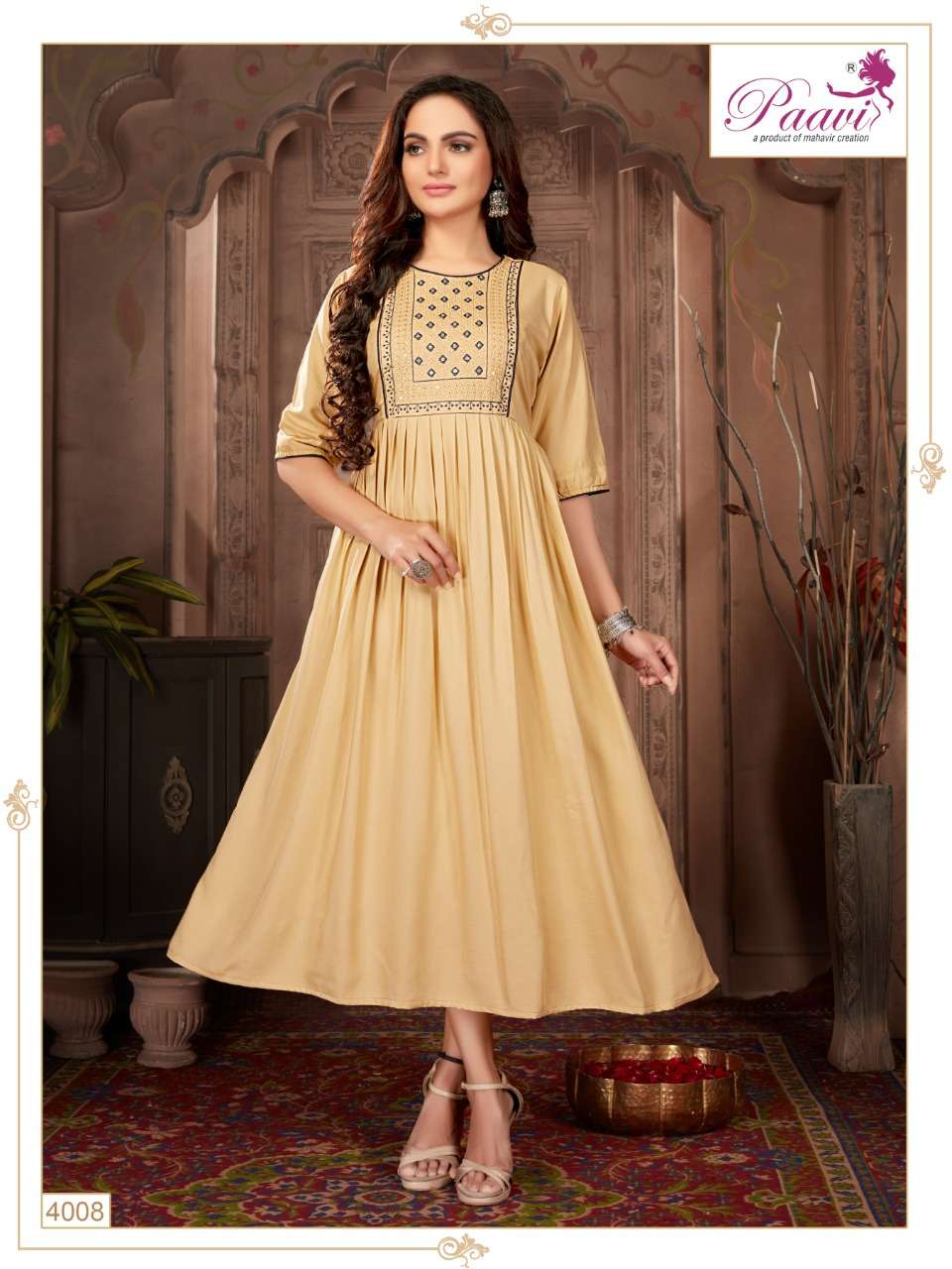 Paavi Present Falak  Vol:-4 Kurti On rayon With Embroidery Neck On Wholesale