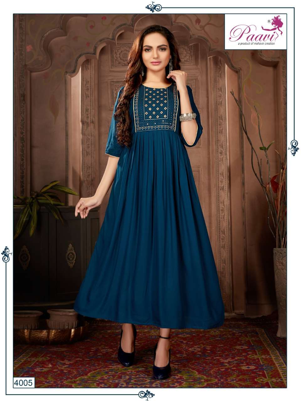 Paavi Present Falak  Vol:-4 Kurti On rayon With Embroidery Neck On Wholesale
