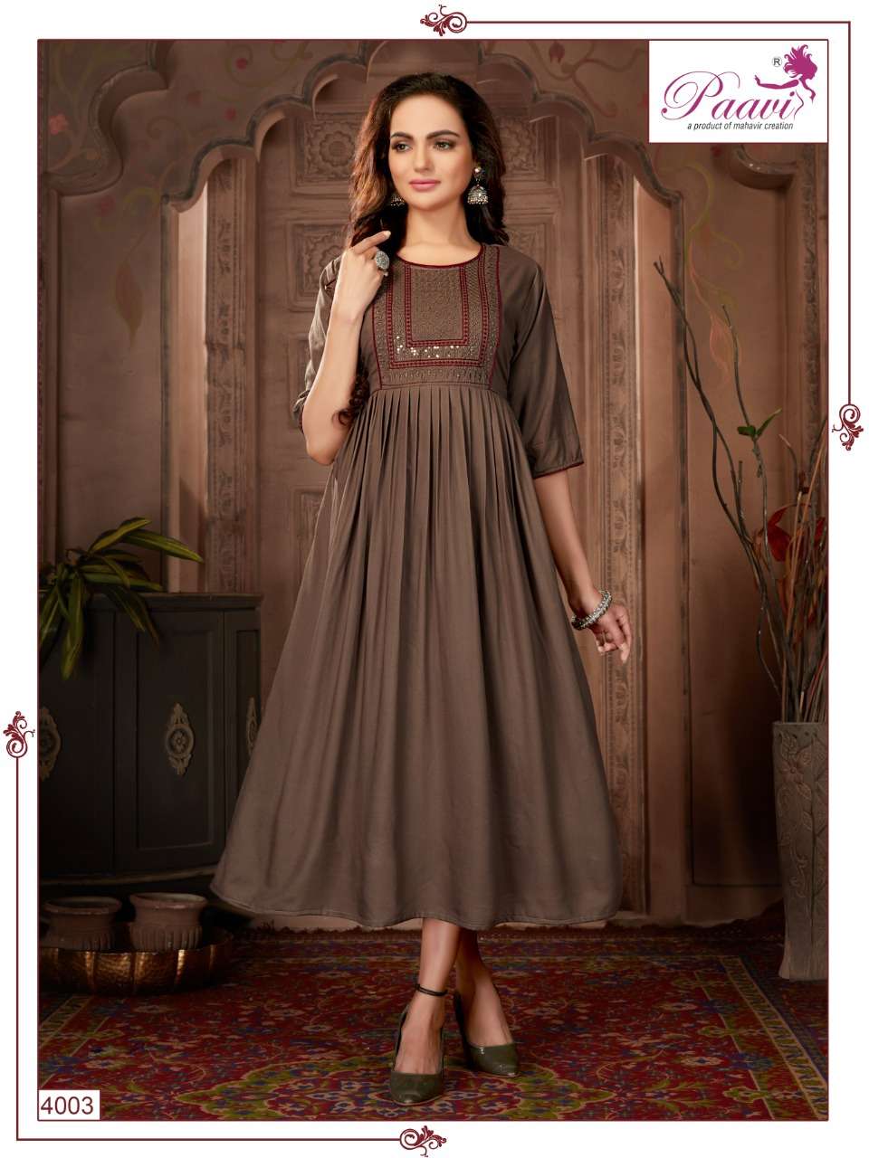 Paavi Present Falak  Vol:-4 Kurti On rayon With Embroidery Neck On Wholesale