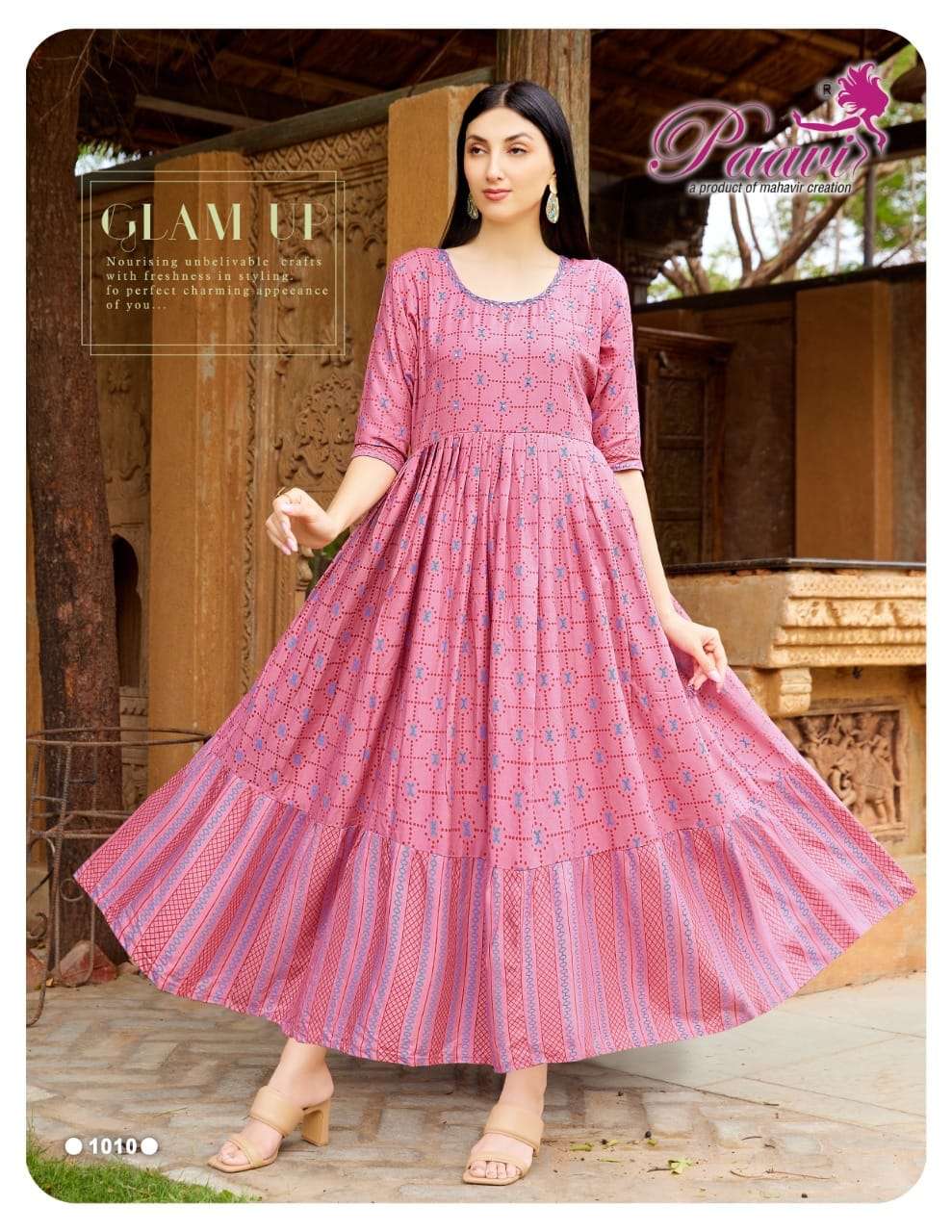 Paavi Presents Its latest  Aaradhya Heavy Rayon Kurti On Manual Handwork With Wholesale Price