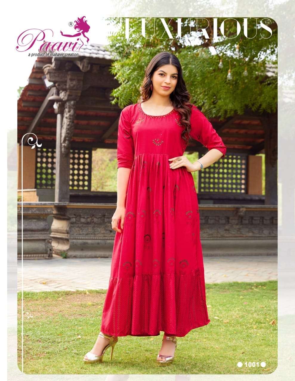 Paavi Presents Its latest  Aaradhya Heavy Rayon Kurti On Manual Handwork With Wholesale Price