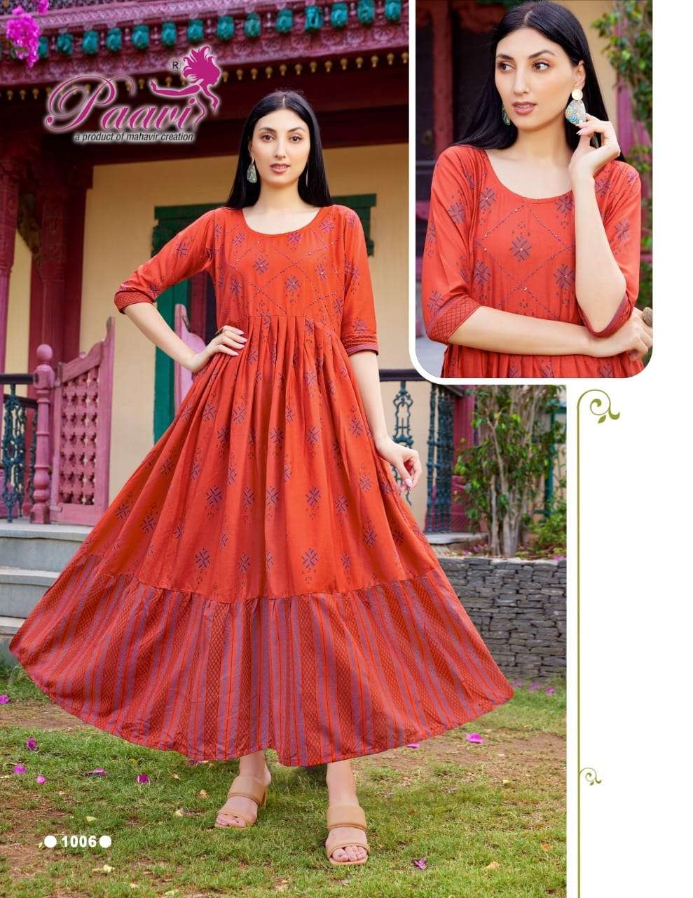 Paavi Presents Its latest  Aaradhya Heavy Rayon Kurti On Manual Handwork With Wholesale Price