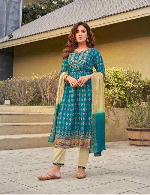 Parra Libas Nayra Cut Kurti With Bottom Dupatta On Wholesale
