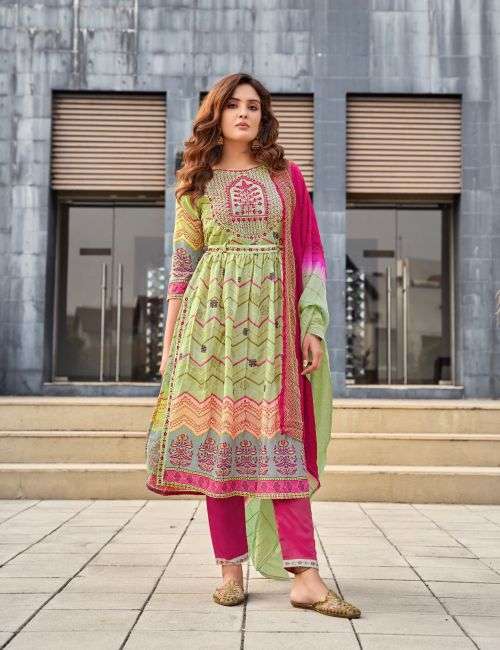 Parra Libas Nayra Cut Kurti With Bottom Dupatta On Wholesale