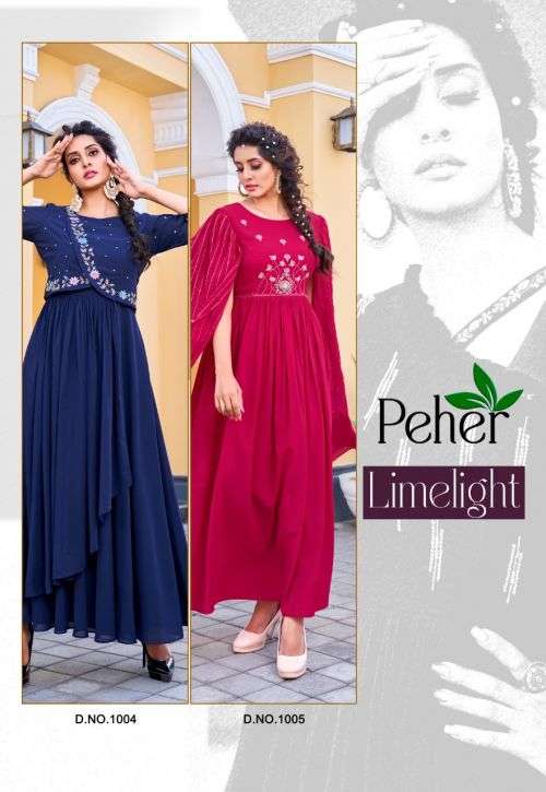Peher Limelight Vol 1 Fancy Party Wear Kurti Collection On Wholesale