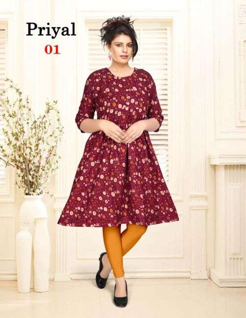 Platinum Priyal Designer Feeding Long Kurti On Wholesale