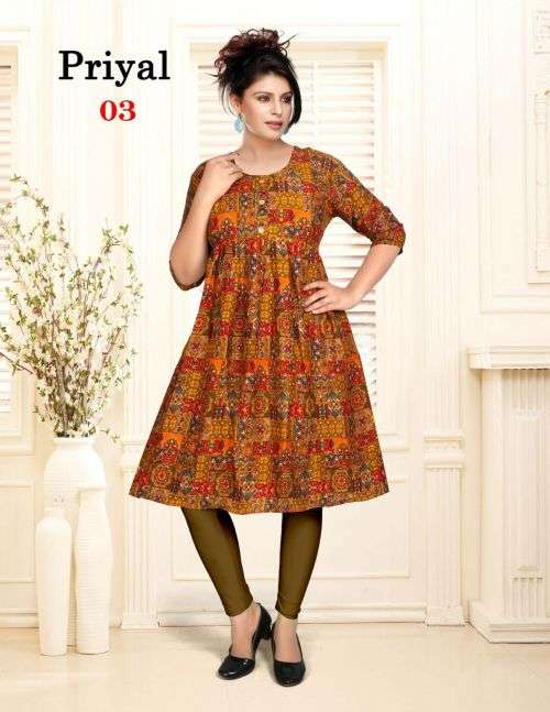 Platinum Priyal Designer Feeding Long Kurti On Wholesale