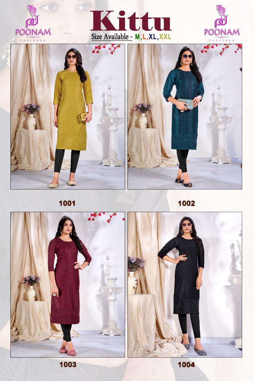 Poonam Designer kittu Corset Work Kurti On Wholesale