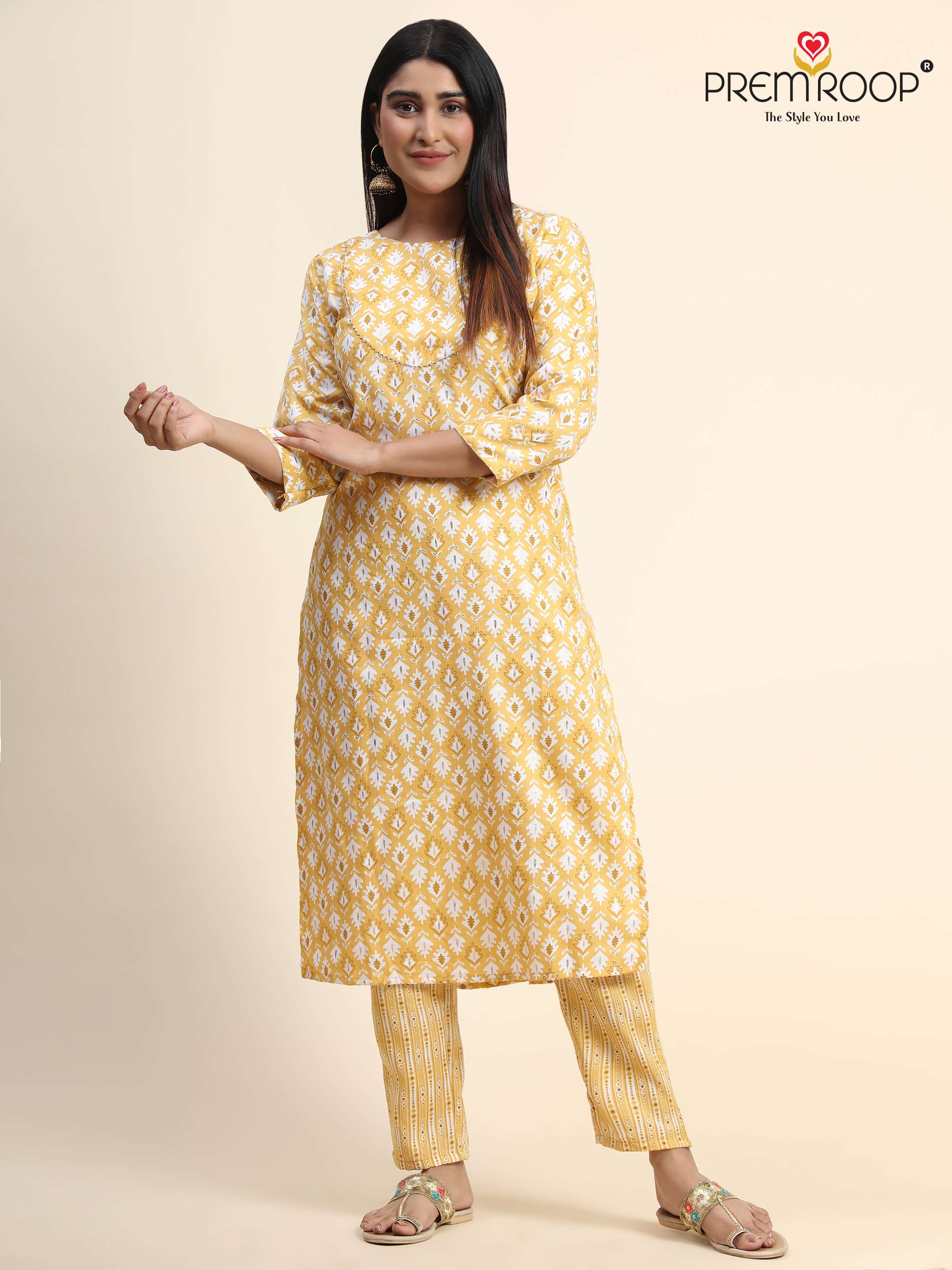 Premroop Kurti Pant On Print With Wholesale Price