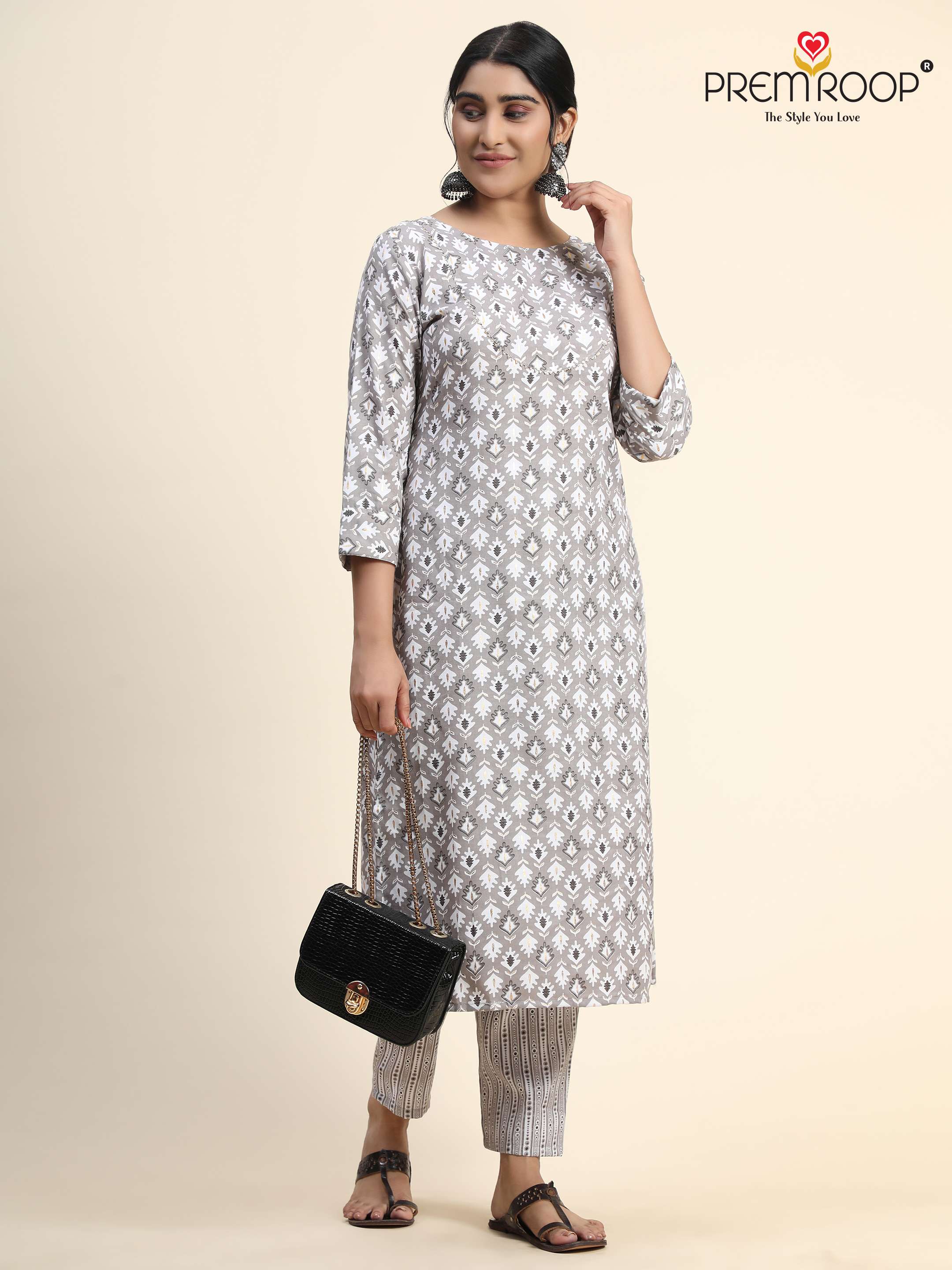 Premroop Kurti Pant On Print With Wholesale Price