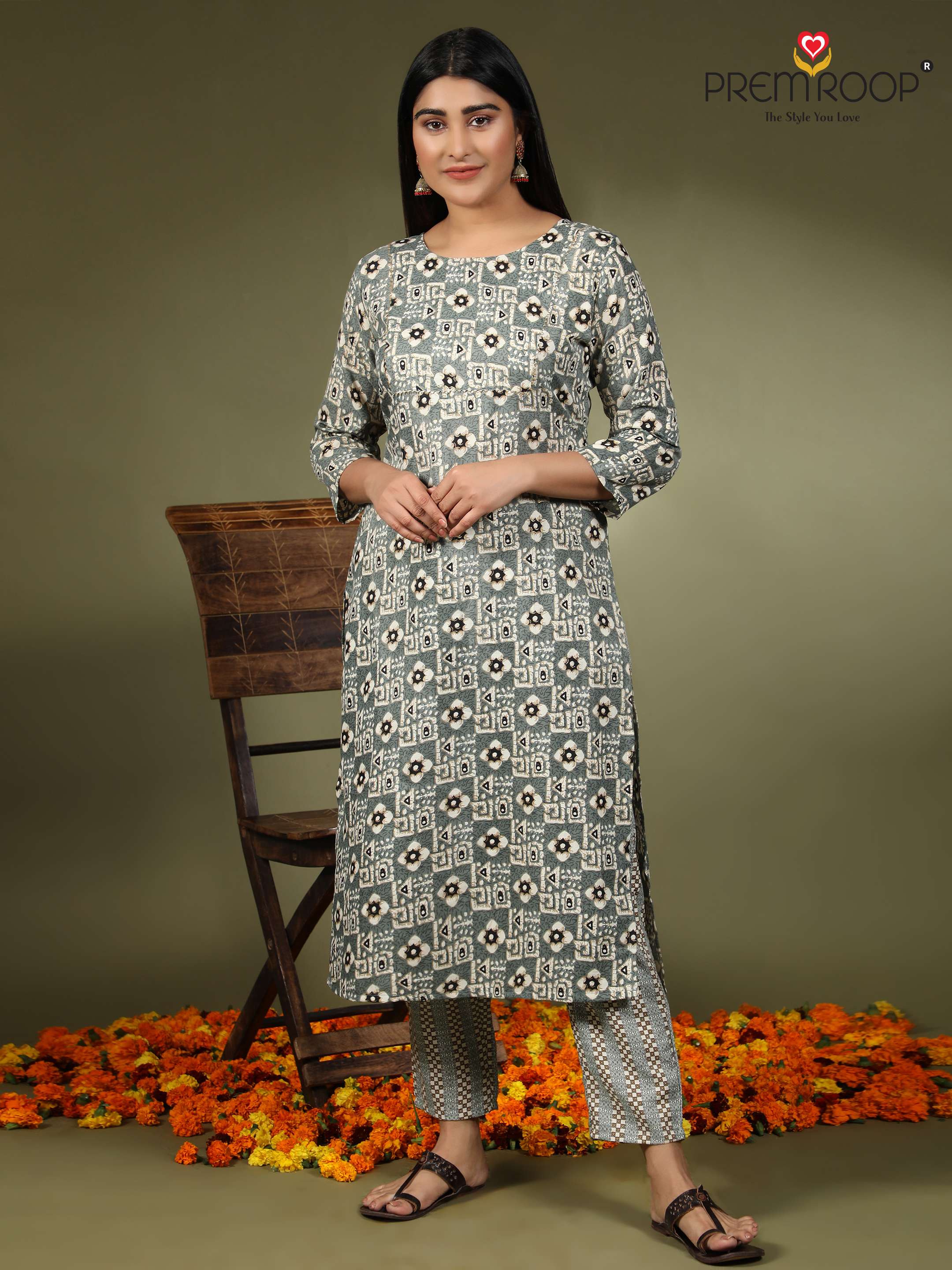 Premroop Printed Kurti Pant On Wholesale  