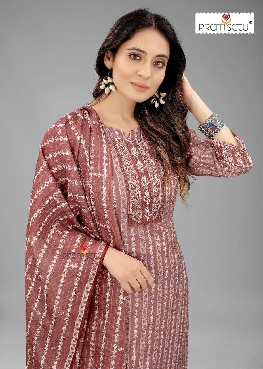 Premsetu Heavy Chanderi Kurtipant Dupatta With Sequence Work On Wholesale 