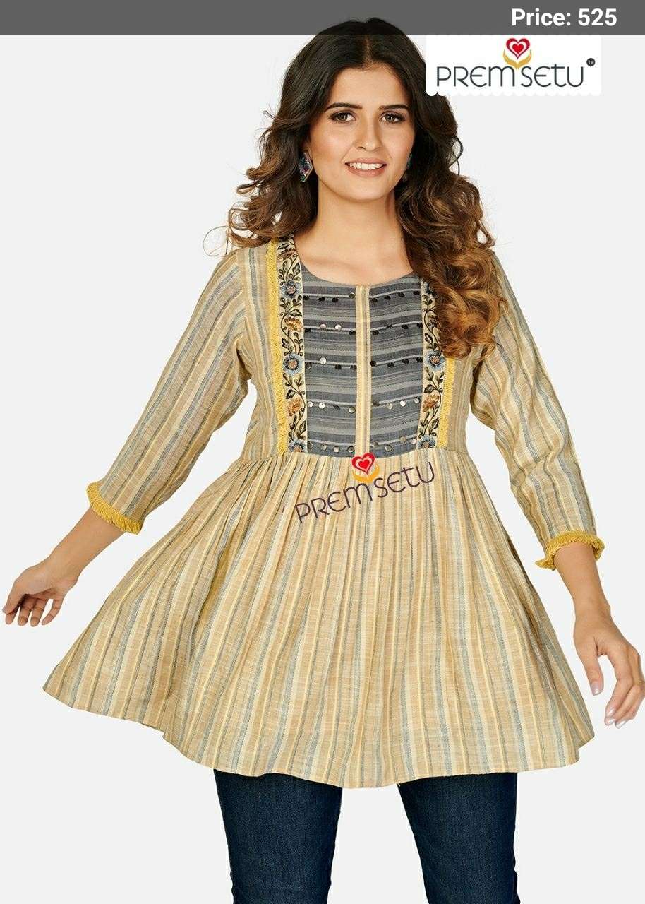 Premsetu PS617 Viscose With Fancy Weaving  Tunics On Wholesale