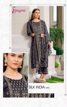 Psyna Silk India Fancy Kurti With Bottom Dupatta On Wholesale