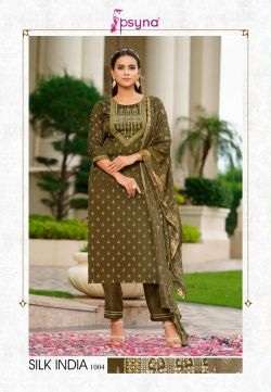 Psyna Silk India Fancy Kurti With Bottom Dupatta On Wholesale