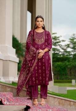 Psyna Silk India Fancy Kurti With Bottom Dupatta On Wholesale