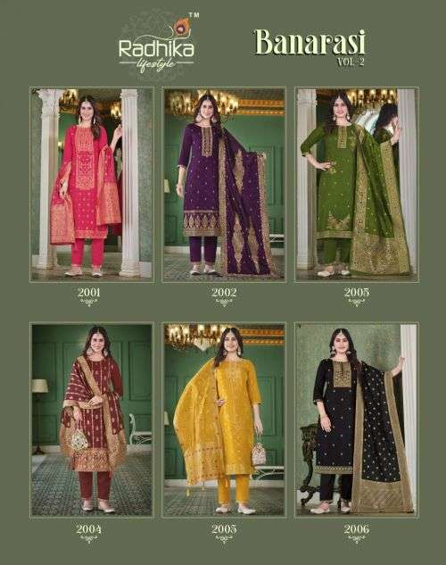 Radhika Banarasi Vol 2 Designer Ready Made Dress Collection On Wholesale