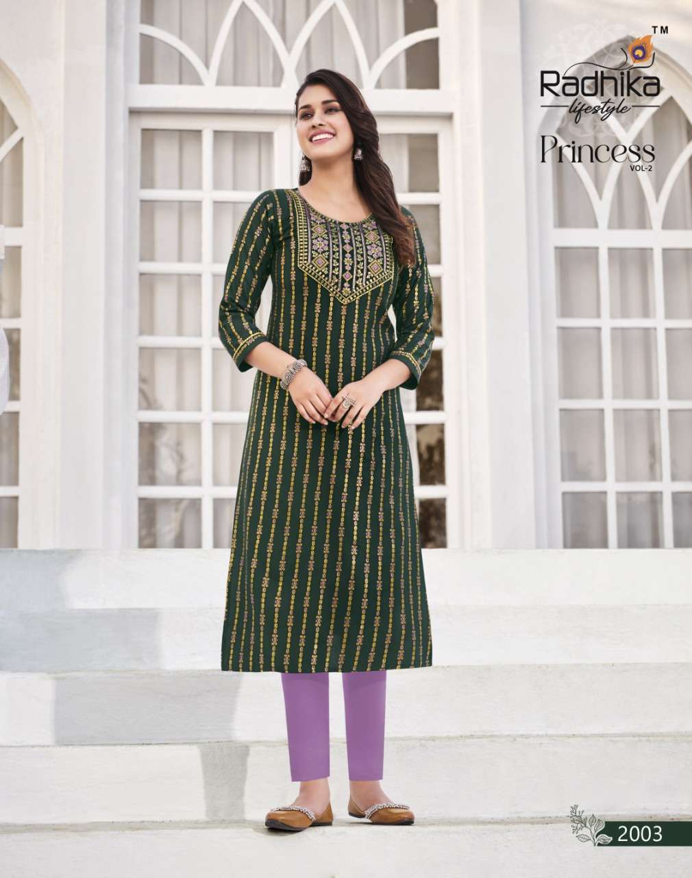 Radhika Launch Princess Vol 2 Embroidery Long Kurti Collection On Wholesale