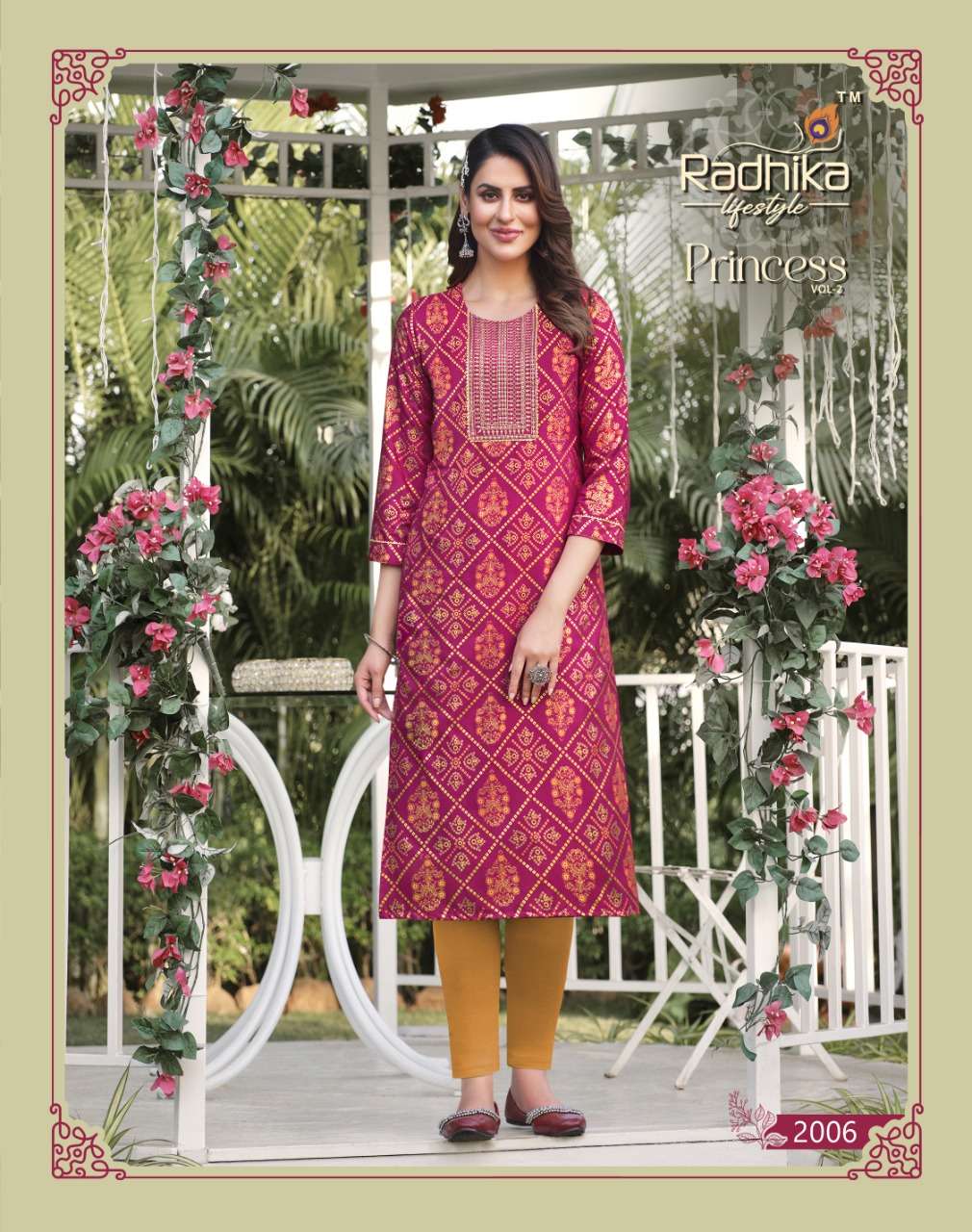 Radhika Launch Princess Vol 2 Embroidery Long Kurti Collection On Wholesale