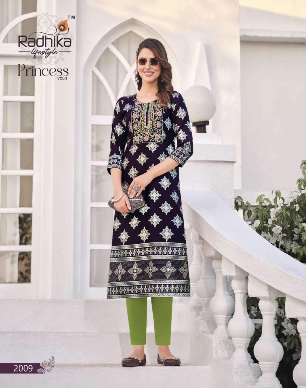 Radhika Launch Princess Vol 2 Embroidery Long Kurti Collection On Wholesale