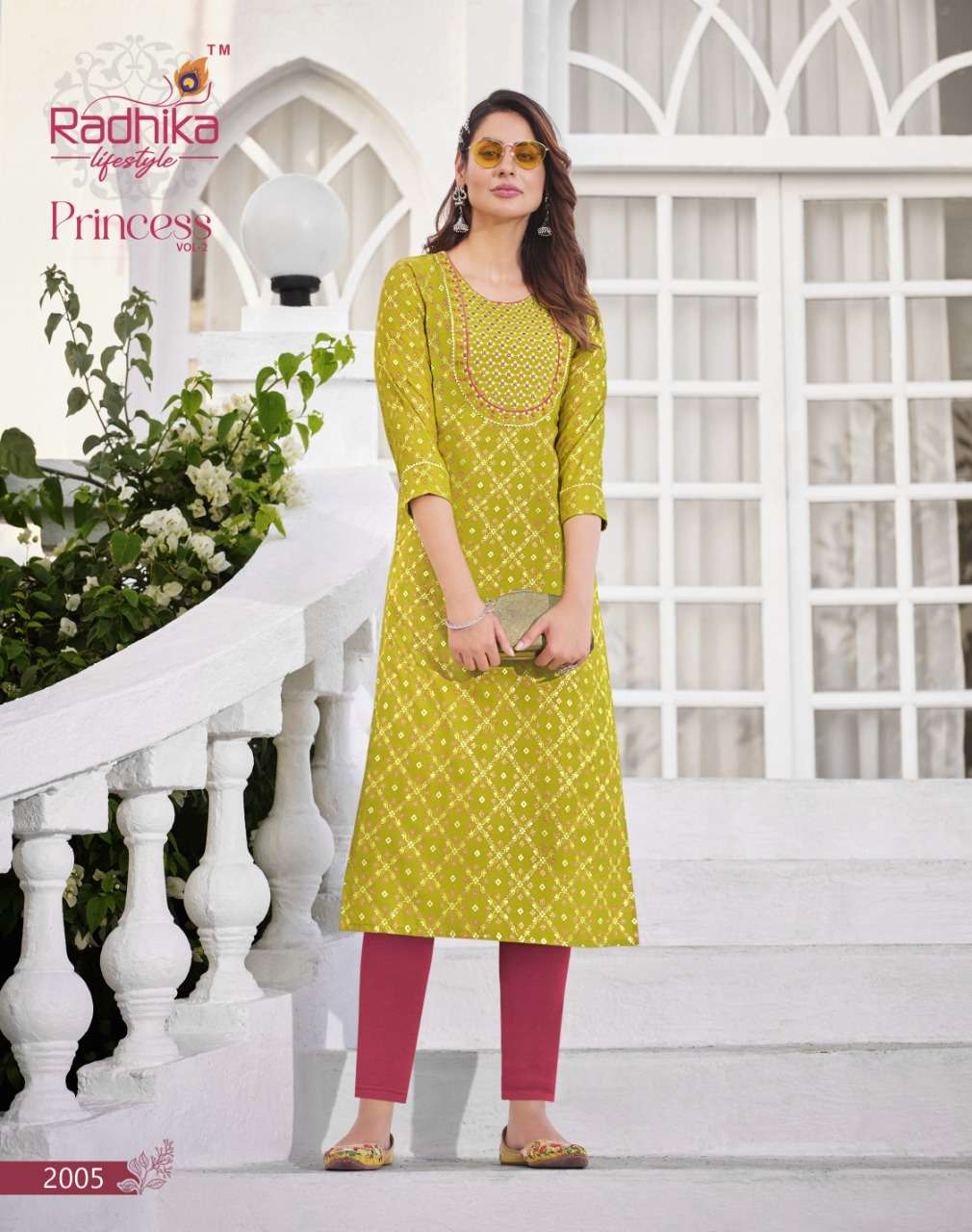 Radhika Launch Princess Vol 2 Embroidery Long Kurti Collection On Wholesale
