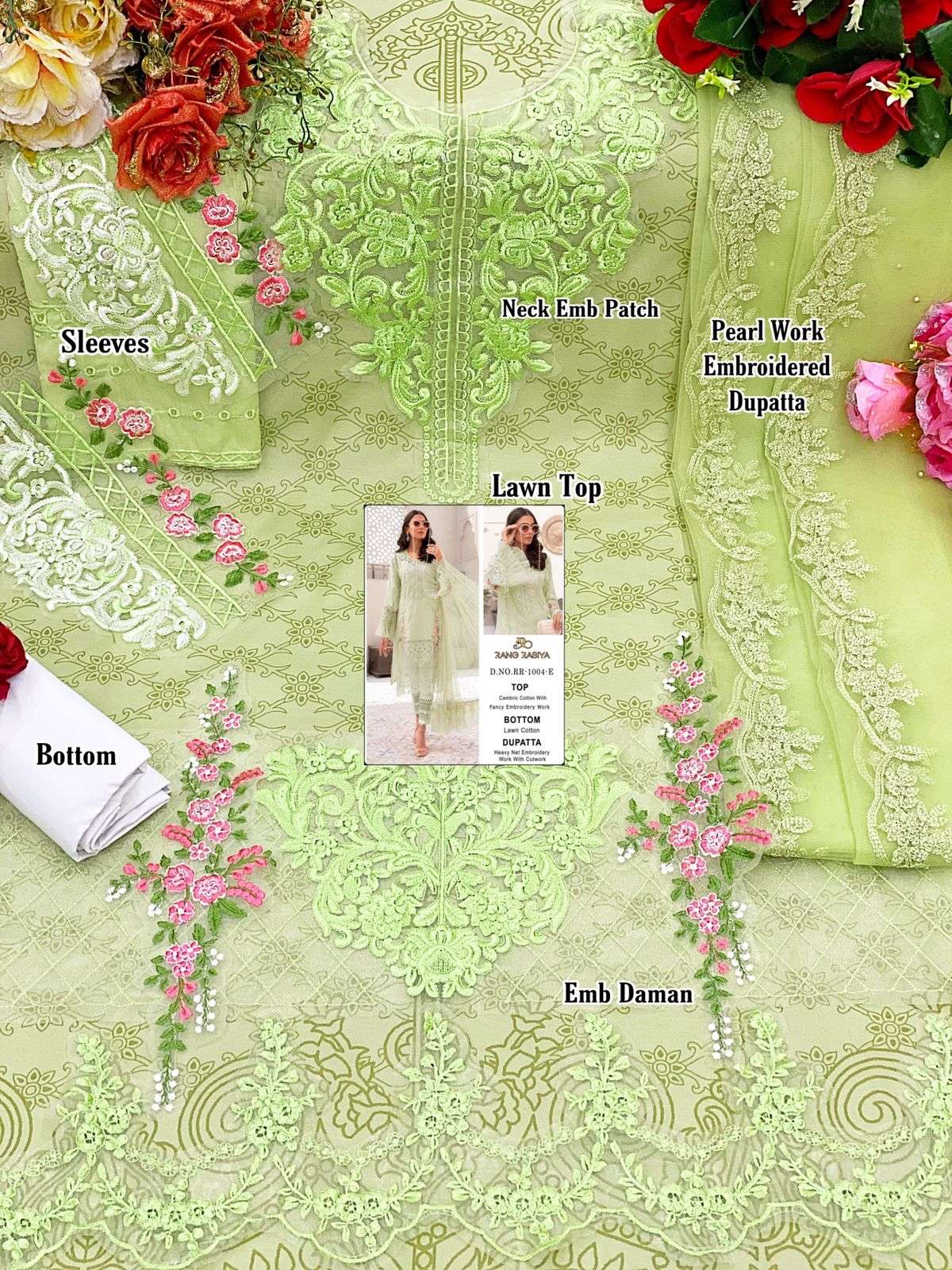 Rang Rasiya Maria B  Heavy Embroidered Patches Pakistani Suits On Wholesale