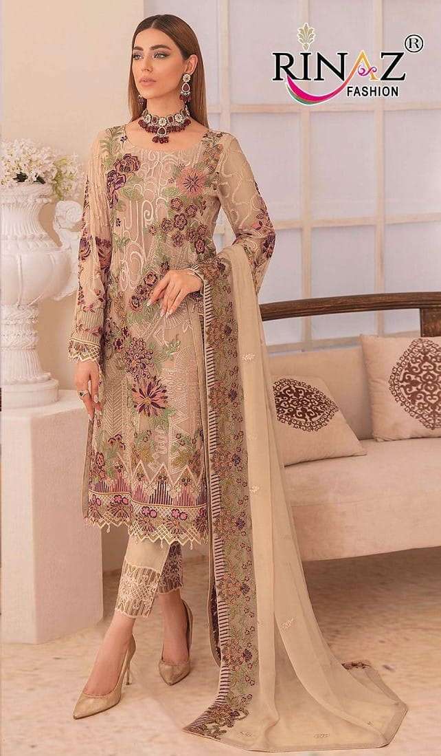 Rinaz Fashion Ramsha Vol 12 Pakistani Suit Fox Georgette With Heavy Embroidery&Diamond Work On Wholesale