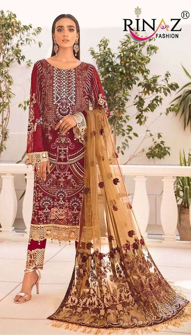 Rinaz Fashion Ramsha Vol 12 Pakistani Suit Fox Georgette With Heavy Embroidery&Diamond Work On Wholesale
