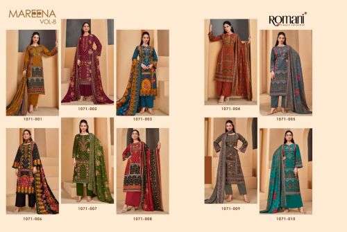 Romani Mareena Vol 8 Cotton Dress Material Collection On Wholesale