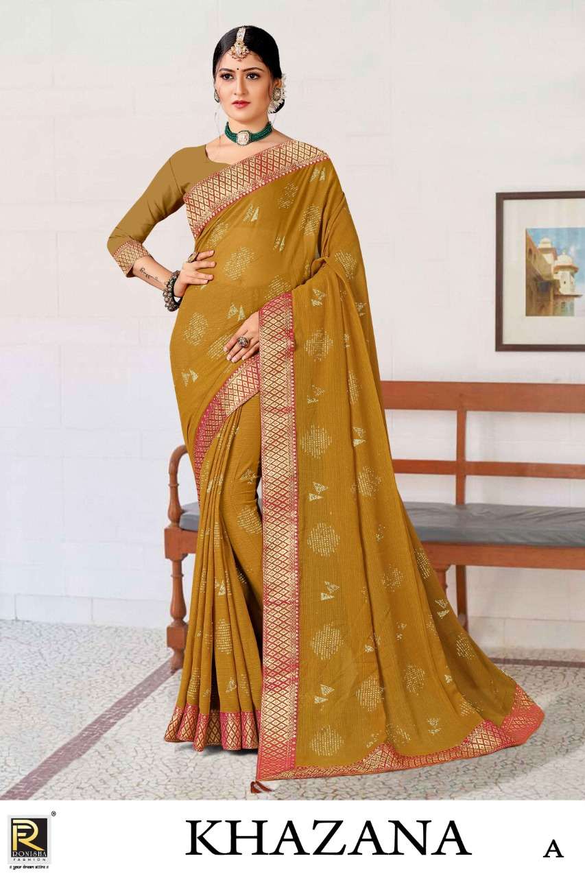 Ronisha khazana Beautiful Silk Bollywood Saree Collection on Wholesale