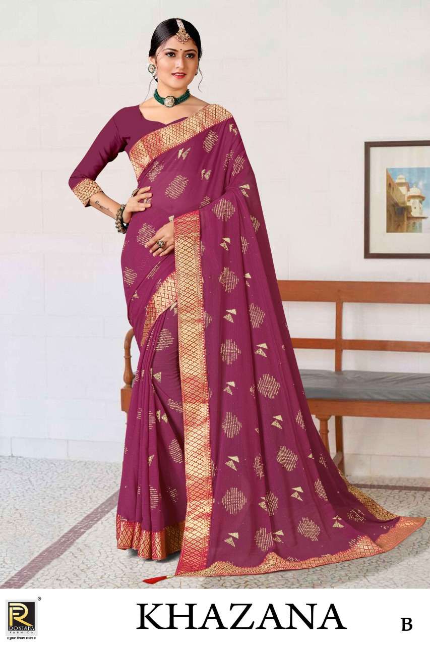 Ronisha khazana Beautiful Silk Bollywood Saree Collection on Wholesale